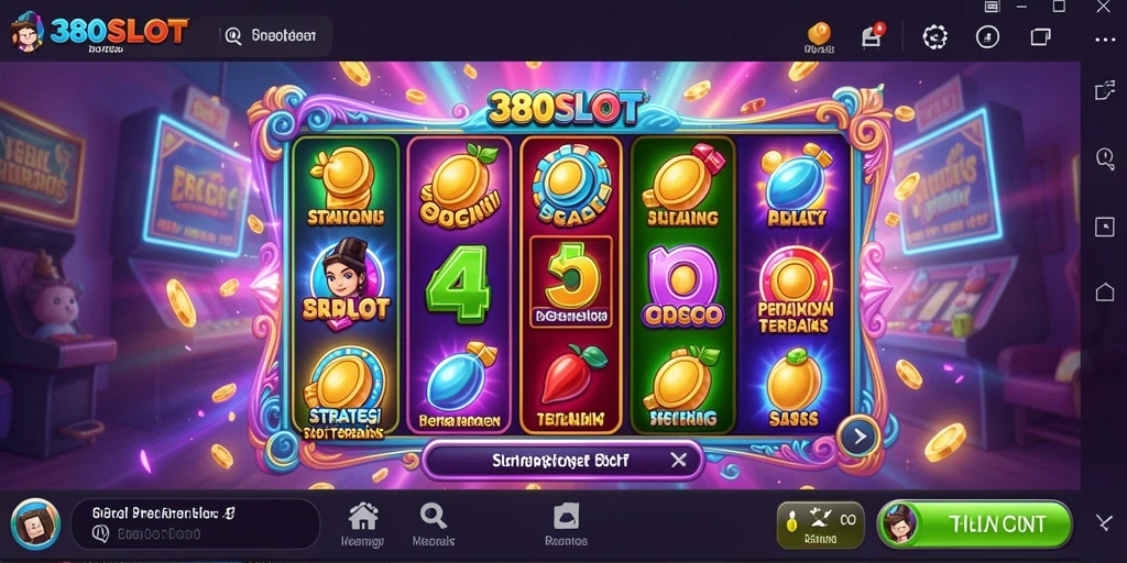 Screenshot utama 380SLOT menampilkan gameplay slot yang mendebarkan.