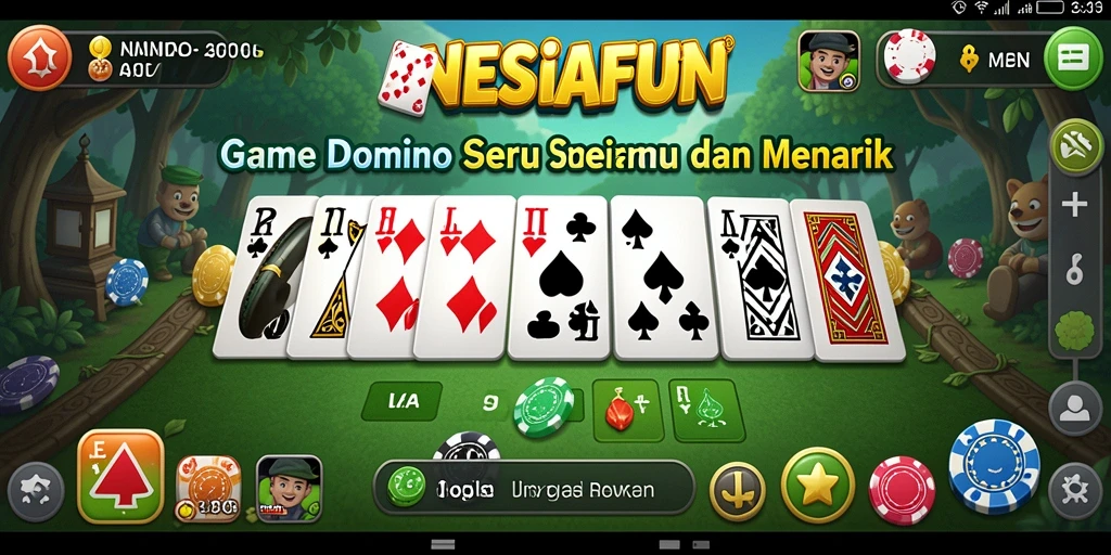Tampilan gameplay seru dalam NESIAFUN dengan berbagai pilihan domino.