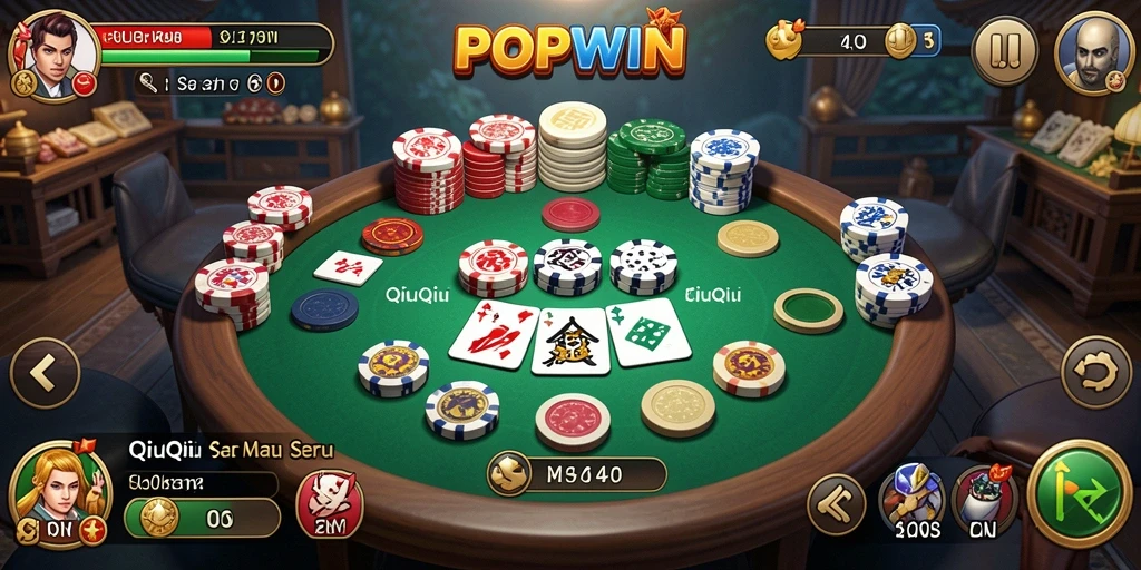 Tampilan gameplay seru dalam permainan QiuQiu.