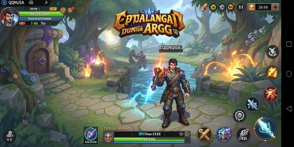 Screenshot menunjukkan serangan epic dalam pertempuran ARPG.