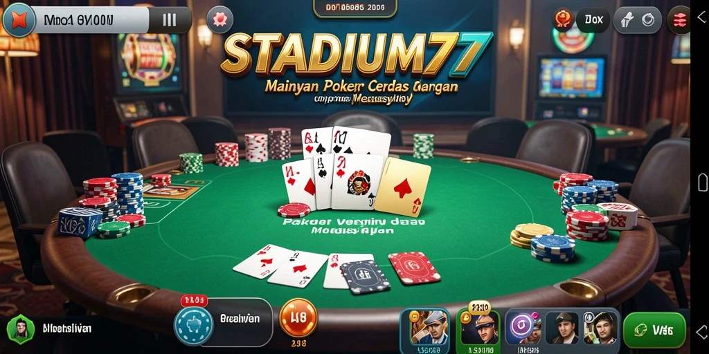 Tampilan screenshot gameplay Poker STADIUM77 dengan grafis menarik.