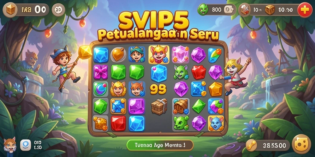 Screenshot utama SVIP5 menampilkan aksi seru gameplay Match-3.